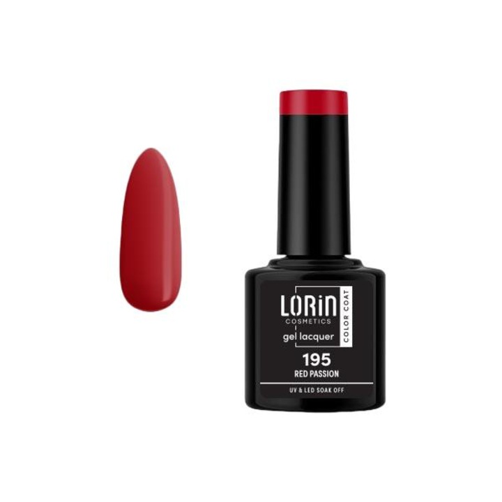 Oja semipermanenta Lorin Cosmetics, rezistenta lunga, 195 Red Passion, 8ml