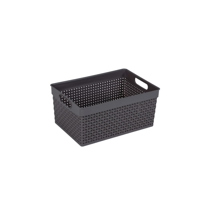 Cos organizare si depozitare Homeplast, ratan, gri