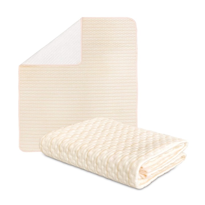 Aleza Impermeabila Reutilizabila, zggzerg, lavabil, fara incolacire, Pentru Pacienti cu Incontinenta, Adulti si Copii, 90 x 70 cm, Galben