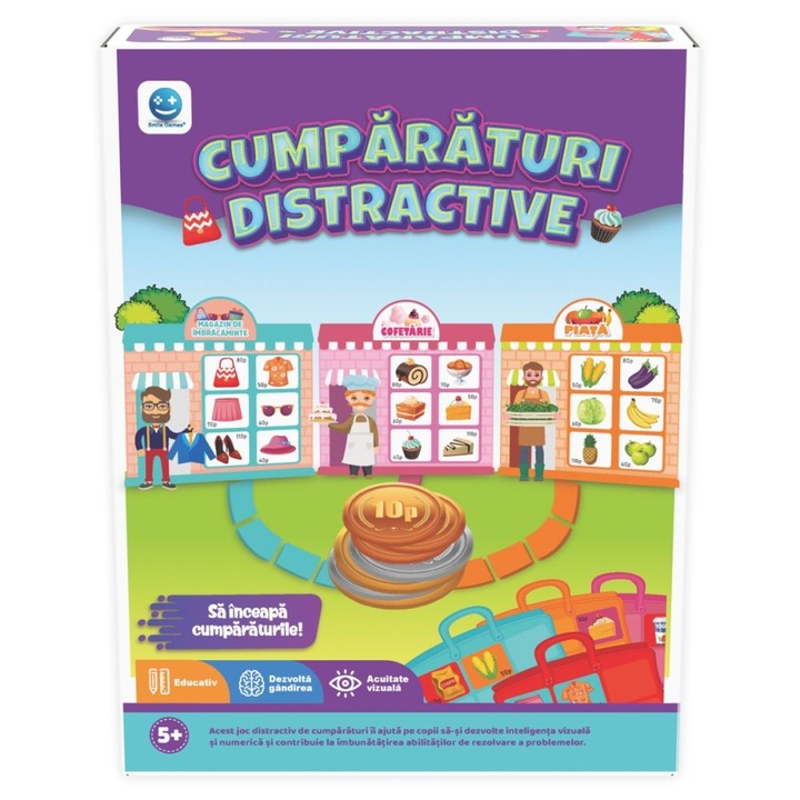 Joc educativ, Smile Games, Cumparaturi distractive, Multicolor