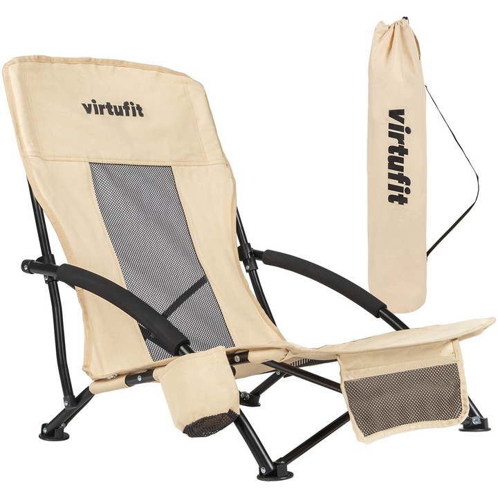 Scaun camping VirtuFit, bej