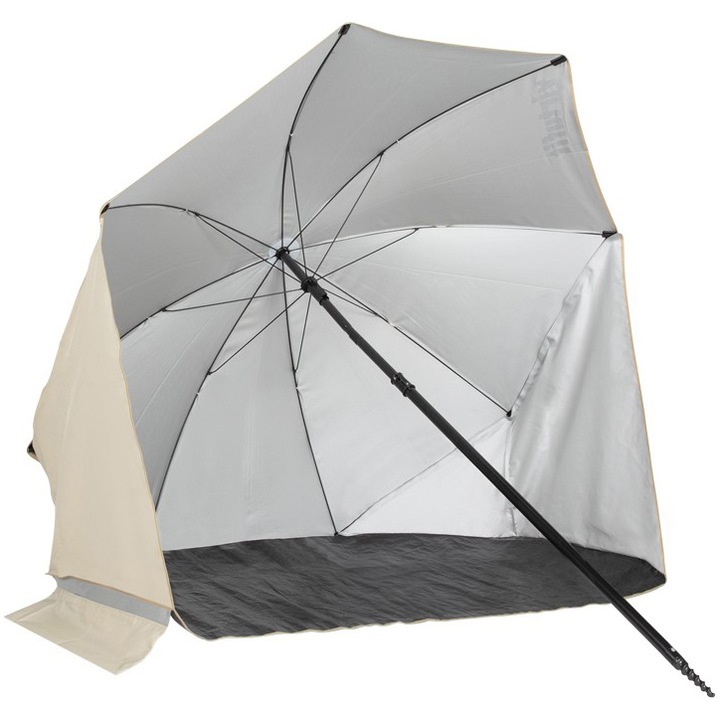 Umbrela camping antivant VirtuFit, 180cm, bej