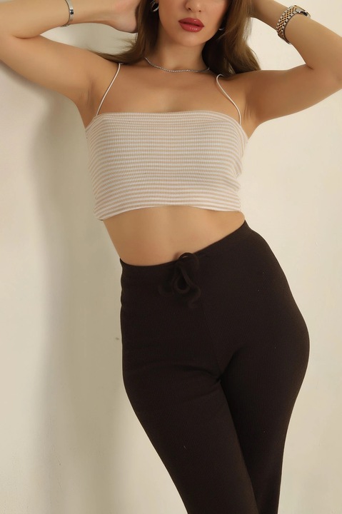 Top crop pentru femei, Bej