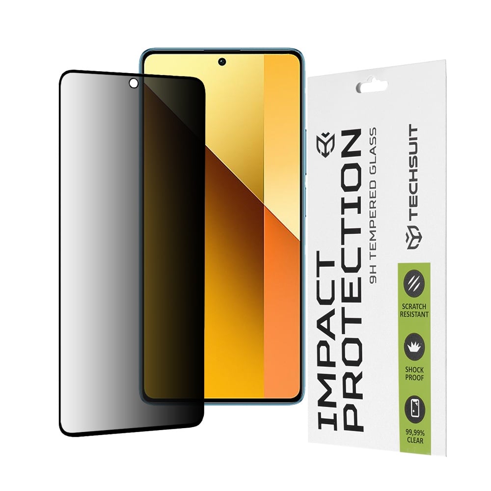 Folie pentru Xiaomi Redmi Note 13 5G - Techsuit 111D Privacy Full Glue - Black