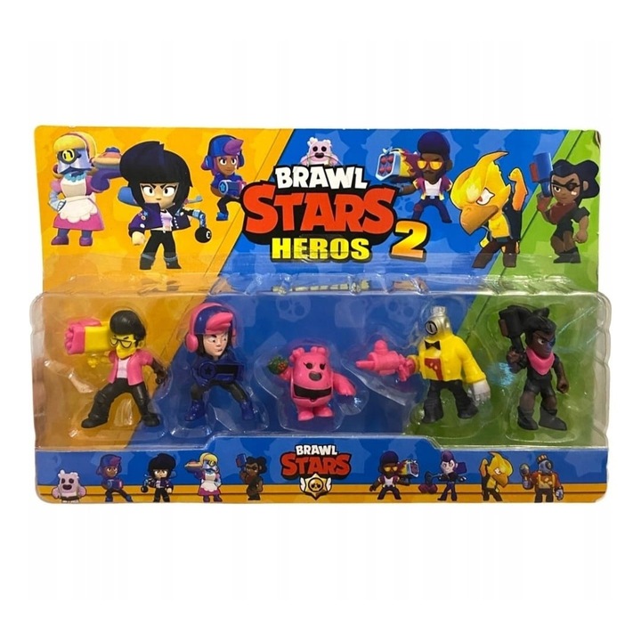 Set 5 Figurine tip Brawl Stars 2, multicolor, 7 cm