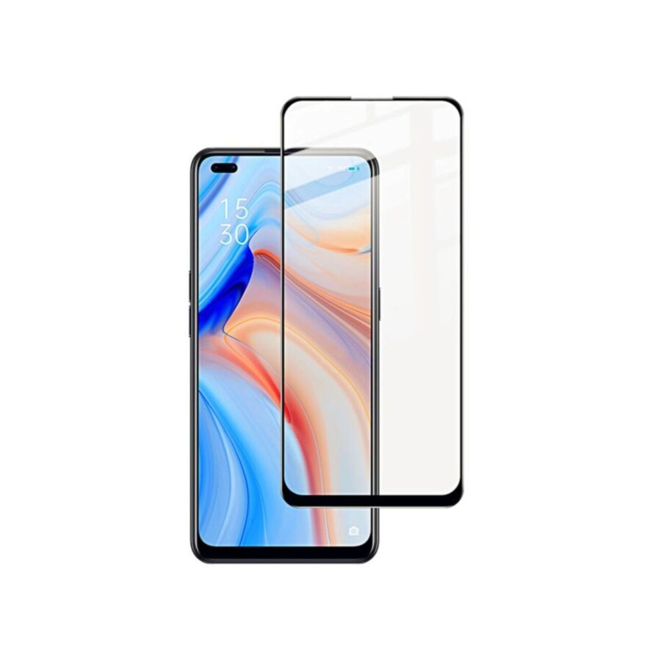 Folie Lemontti Sticla Full Fit compatibila cu Oppo Reno4 Lite, Black