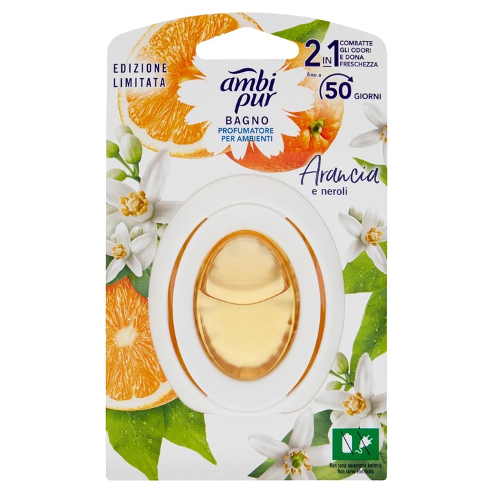 Difuzor de Ulei Parfumat Pentru Baie si Spatii Mici Parfum Portocale si Neroli Ambi Pur, 7.5 ml