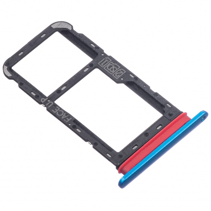 Държач за SIM карта, съвместим с Motorola Moto E7i Power, Dual SIM/Single SIM и слот за Micro-SD карта, метален, син