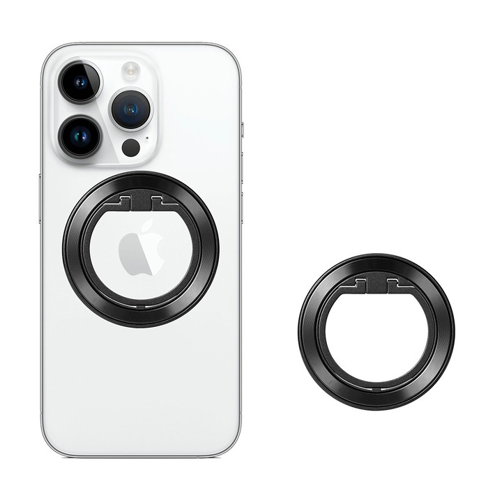 Kerek Telefontartó, O17, Alumínium, Fekete