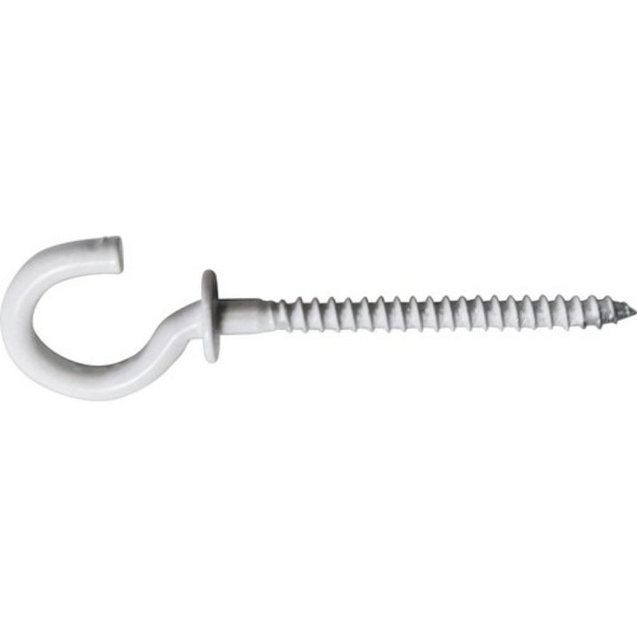 Holsuruburi Cu Carlig Dresselhaus 3, 5x68 Mm Otel Plastifiat Alb, Cu Guler De Oprire/mascare, 100 Bucati