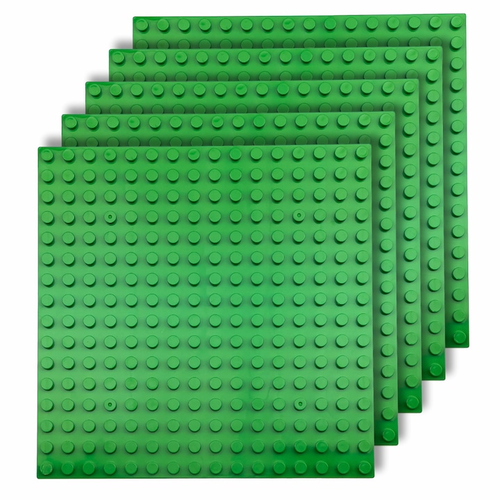 Placi de constructie pentru blocuri LEGO Duplo 16x16 creative set 5 piese verde inchis