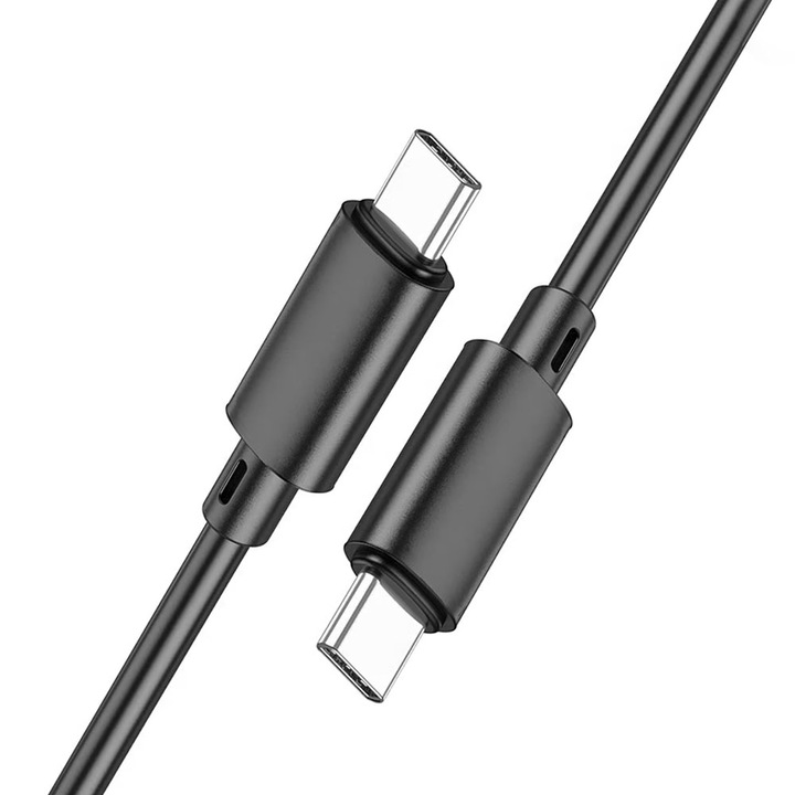 Cablu de date, Incarcare rapida 60W, USB Tip C la Tip C, suport Power Delivery, 3A, 1m, Negru