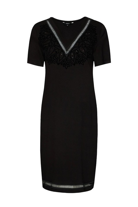 Rochie cu imprimeu floral si paiete Lisa, Negru, 34