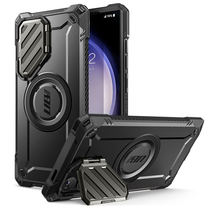 Husa Cu Grad Ridicat de Protectie pentru Samsung Galaxy S24 Ultra, Tuds Glow, ru Samsung Galaxy S24 Ultra - Supcase Unicorn Beetle XT MagSafe, V58, Hard Plastic, Intense Dark