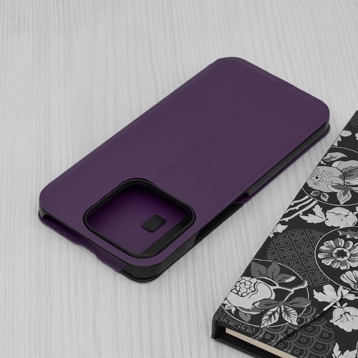 Husa Cu Grad Ridicat de Protectie pentru Honor X8b, eFold Series, V12, Piele ecologica, Berry Purple