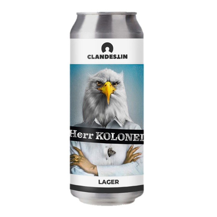 Bere artizanala Clandestin - Herr Kolonel, Lager, 5%, Doza, 500 ml