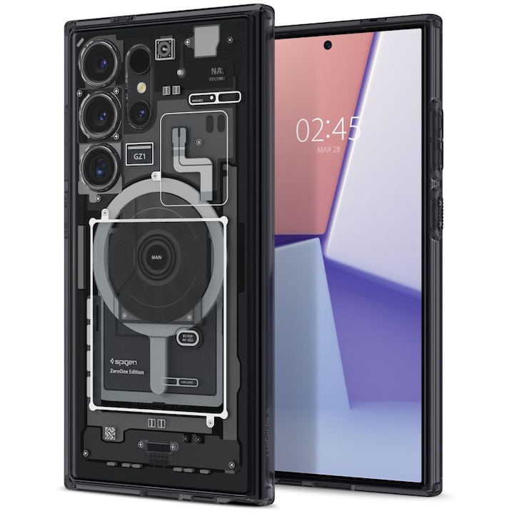 Magas védelmi tok Samsung Galaxy S24 Ultra készülékhez, Sol Safe, A63, Szilícium, Matt Intenzív sötét