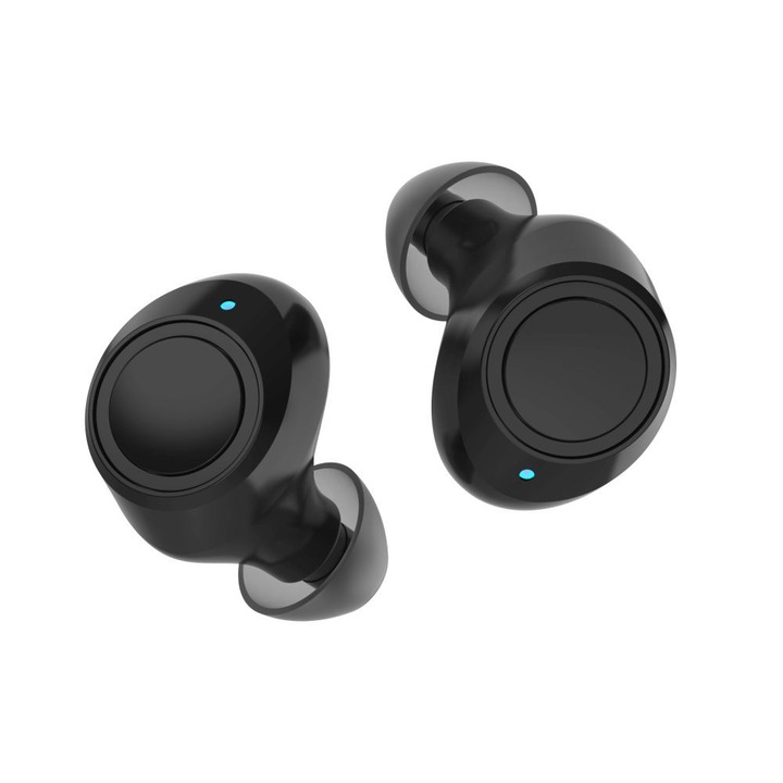 Casti Wireless FIXED Buds, Bluetooth, microfon, touch control, negru
