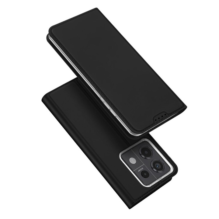 Капак с висока защита за Xiaomi Redmi Note 13 Pro 5G/Poco X6, Sol Protect, A75, Екологична кожа, Intense Dark