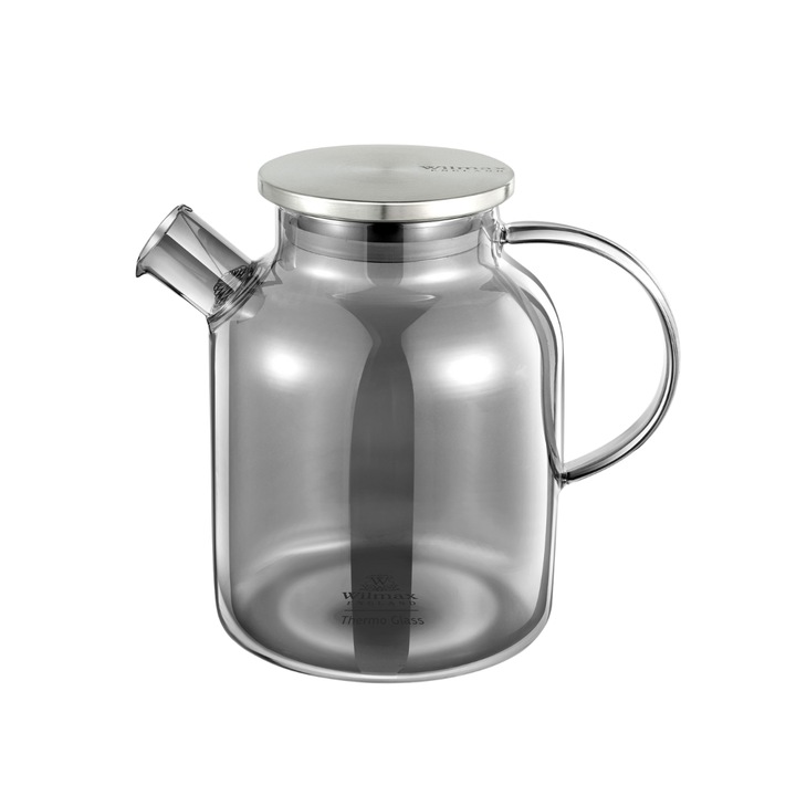 Чайник Wilmax England, стъкло, 1600 ml, сив