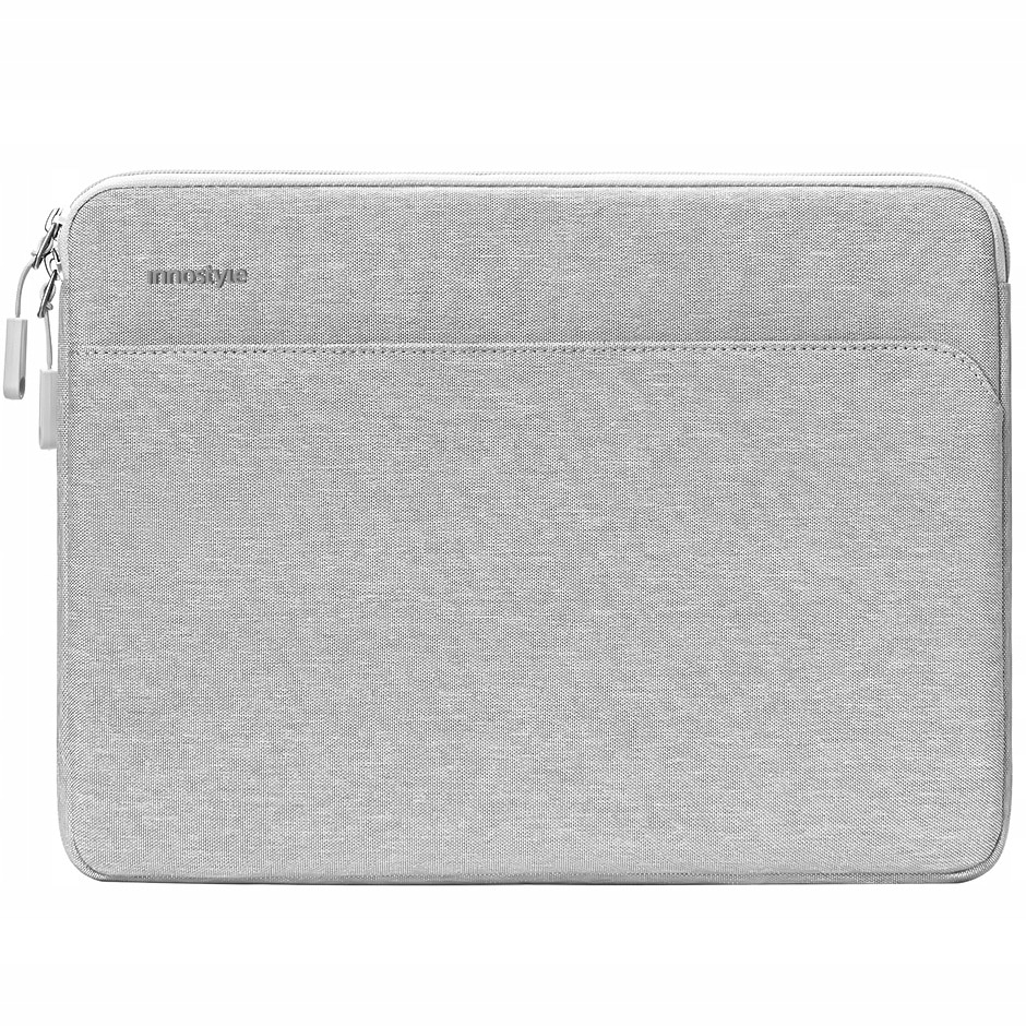 Geanta laptop Innostyle® OmniProtect Slim, ultra usoara (280g), impermeabila, pentru laptopuri de pana la 13", colturi ranforsate ArmoredEdge, fermoare YKK, buzunar extern cu acces rapid, gri
