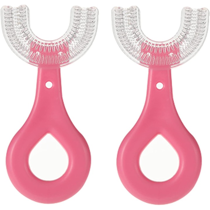 2 db-os fogkefe készlet gyerekeknek, U alakú, szilikon