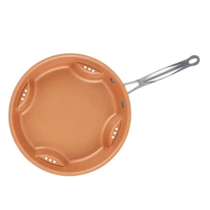 Tigaie ceramica antiaderenta cu trafic de aer, maro, 25 cm, UA