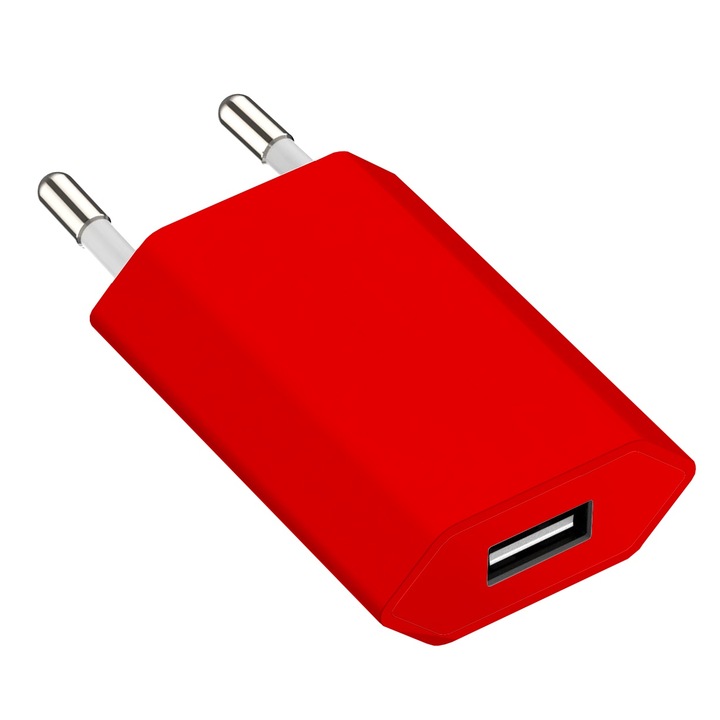 Incarcator retea pentru telefon MZ4, USB 5V 1A, rosu