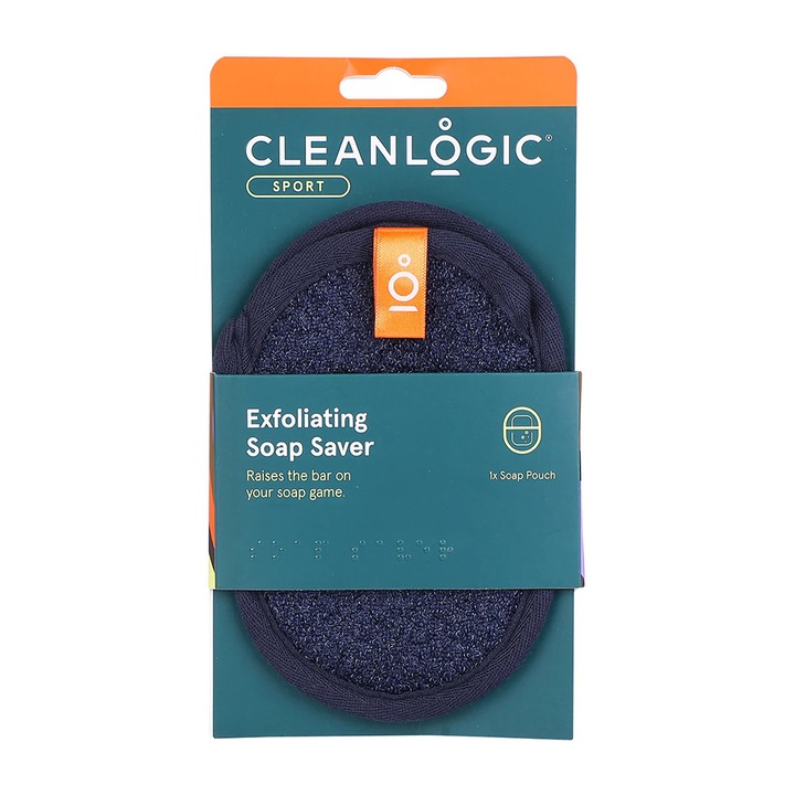Manusa Exfolianta pentru Corp, cu Buzunar pentru Sapun, Sport, Cleanlogic