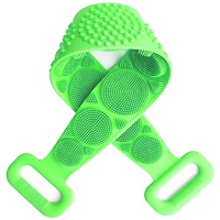 Perie de Baie din Silicon pentru Spalat Spate, Scrub si Masaj, Retoo, cu Striatii pe Ambele Fete, Verde
