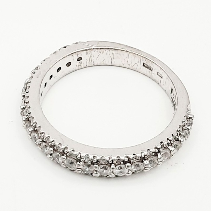 Inel Argint 925 cu trei randuri de pietre de Zirconiu alb Agapia Marime 20