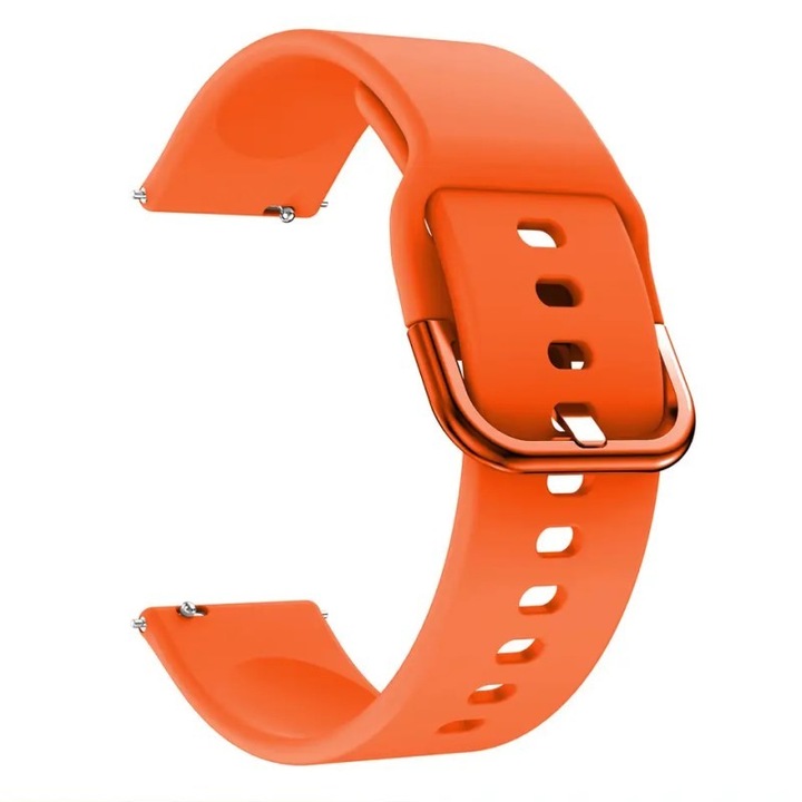 Curea silicon compatibila cu Huawei Watch GT4 41mm, Garmin Venu 2S / 3S, Vivoactive 4S, Vivomove 3S, Forerunner 255S, 265S Best Accessories, portocaliu, 18 mm