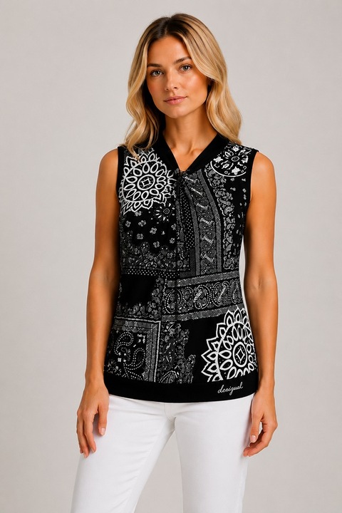 Bluza cu imprimeuri diverse Quintina, Negru, 42