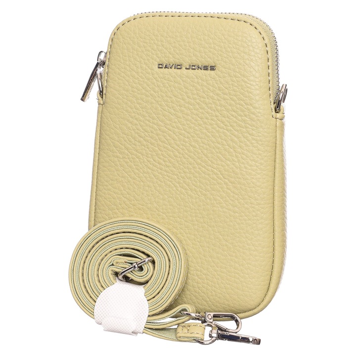 Női táska, David Jones, zöld, műbőr, 12 x 19 x 3 cm