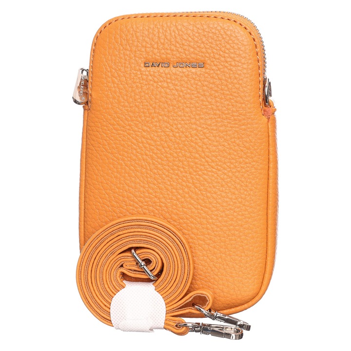 Női táska, David Jones, narancssárga, műbőr, 12 x 19 x 3 cm