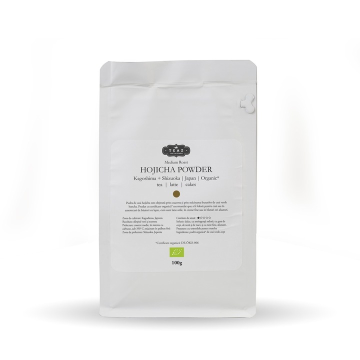 Ceai verde copt pentru Chai Latte, Japan Hojicha Powder Organic* 100g, Teaz