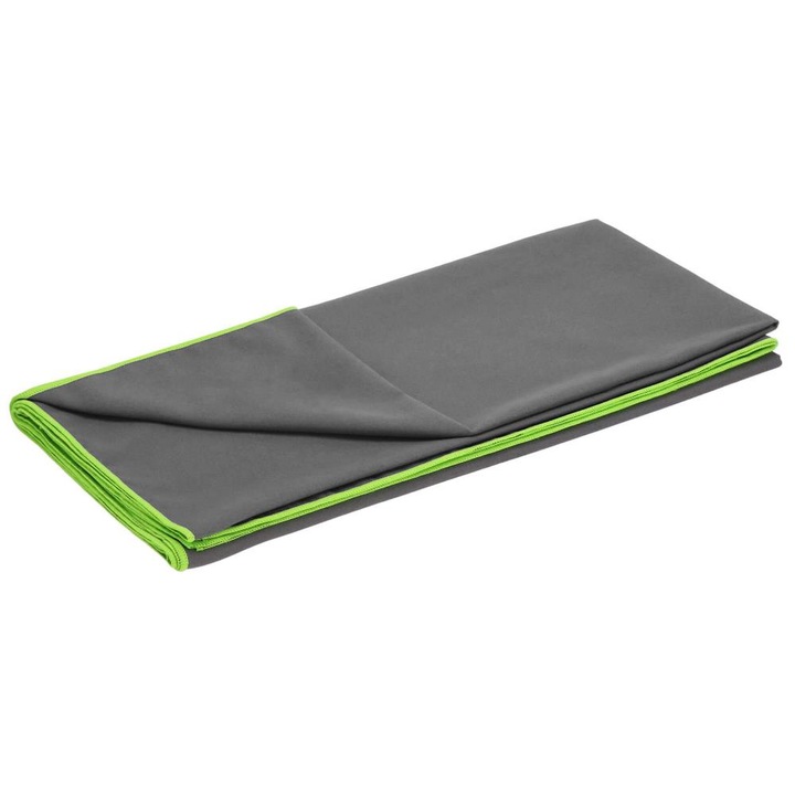 Плажна кърпа с бързо съхнене, калъф за носене, 90х180см, сива