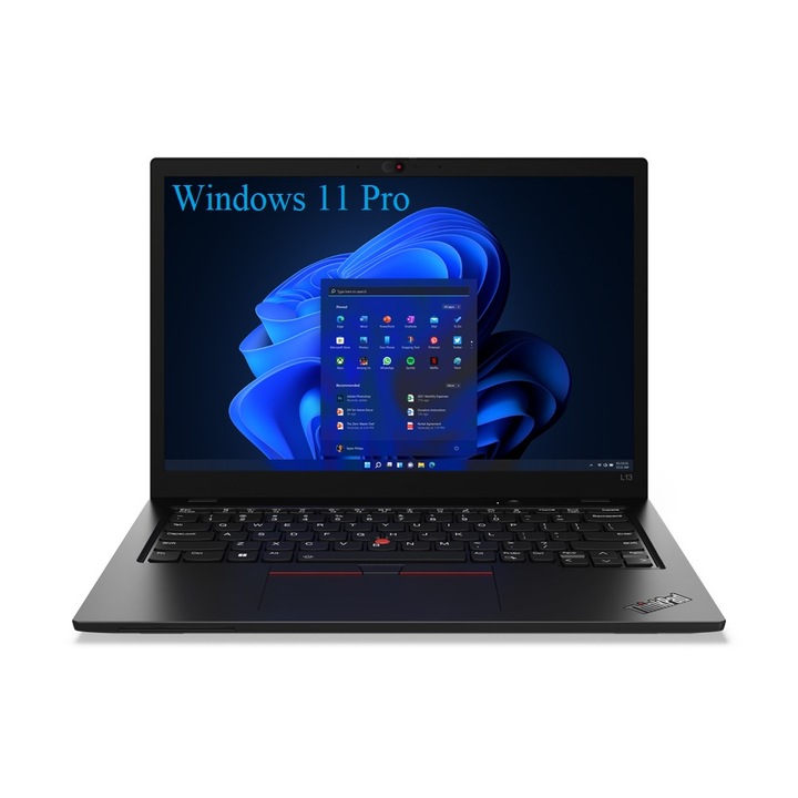 Laptop Lenovo ThinkPad L13 Gen 3, 13.3" WUXGA 1920x1200 IPS 300 nits, Intel Core i5-1245U 10-core, 16 GB DDR4, 128 GB SSD m2 PCIe, Intel Iris Xe Graphics, Windows 11 Pro, Aluminium Case 1.26 kg Black