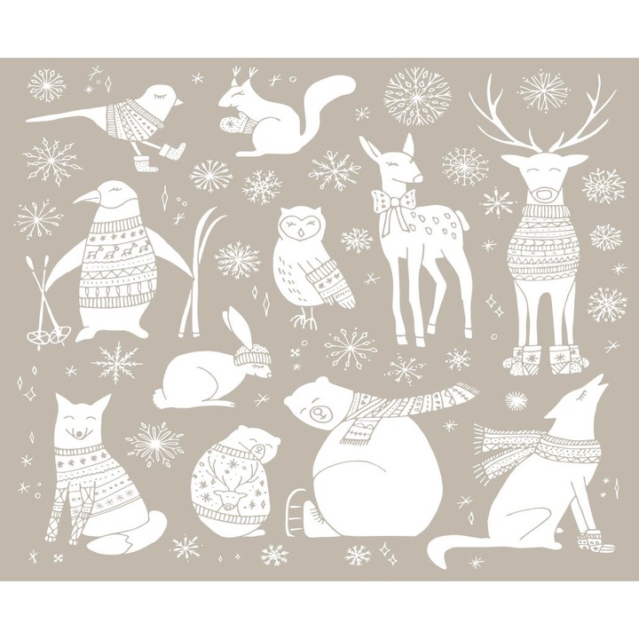 Falfestmény, PoStar, SF_F153, 285x254cm, bézs/fehér