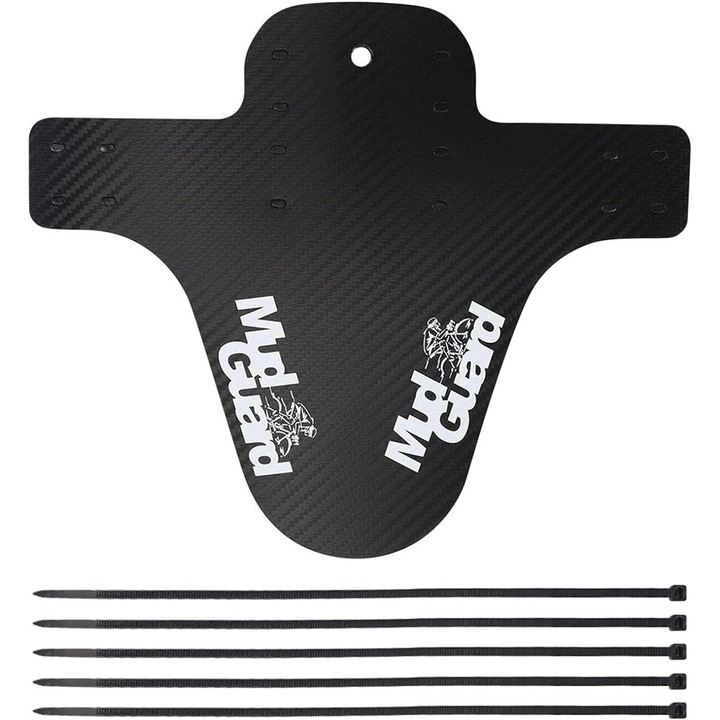 Aparatoare Bicicleta, MTB Enduro, Plastic Flexibil, Kitul Include Componente De Montare, Protectie Ridicata Impotriva Impacturilor, 22x26.4 cm, Negru