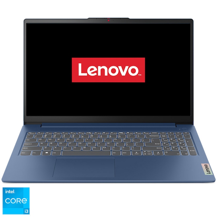 Лаптоп Lenovo IdeaPad Slim 3 15IRU8, Intel® Core™ i3-1305U, 15.6" Full HD, 8GB Soldered LPDDR5, 512GB SSD, Intel® UHD Graphics, No OS, Abyss Blue