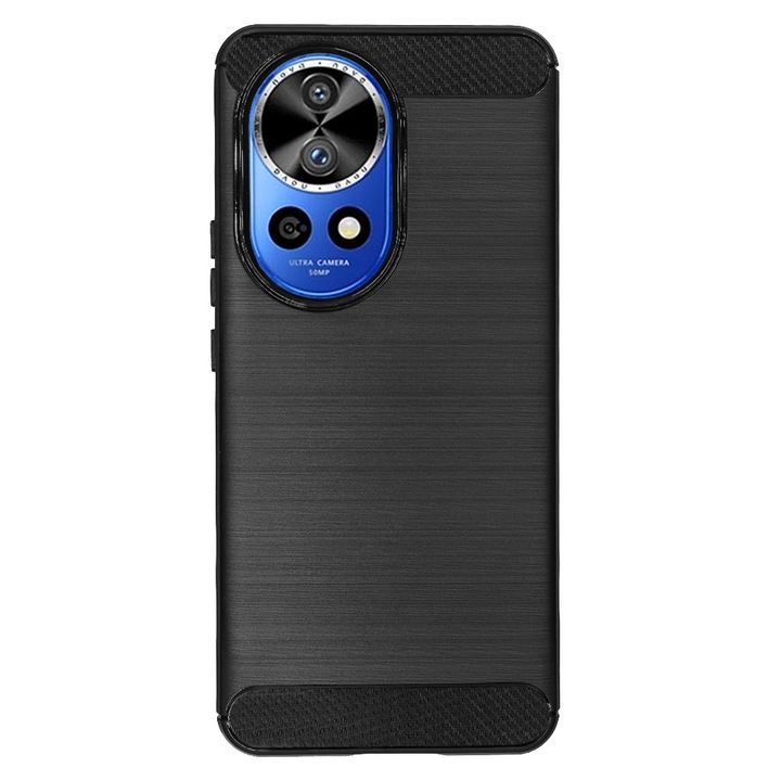 SILKASE Szilikon karbon borítás Huawei Nova 12 Pro telefonhoz, szilikon, fekete színű
