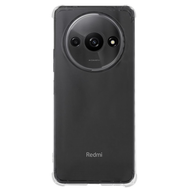 SILKASE Antishock borítás Xiaomi Redmi A3-hoz, kamera védelem, átlátszó szilikon