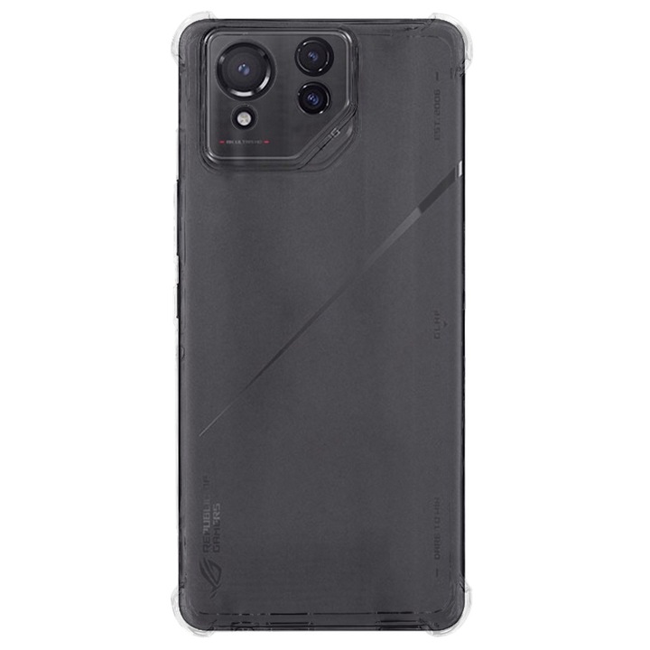 SILKASE Antishock tok, Asus RogPhone 8 telefonhoz, kamera védelem, átlátszó szilikon