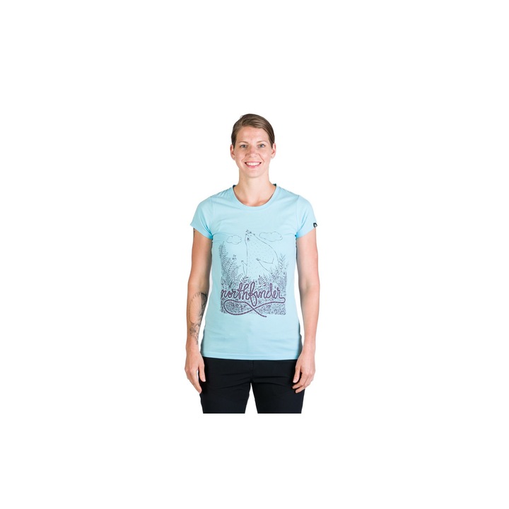 Tricou elastic din bumbac pentru femei Mable, Albastru