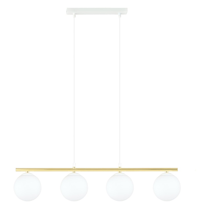 Lampa suspendata moderna si eleganta, cu abajururi de sticla ALLORA 1255/4