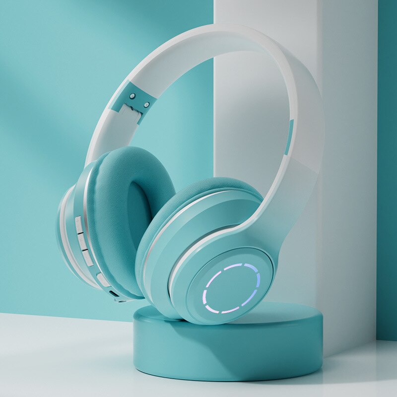 Casti wireless pliabile si ajustabile, iluminate RGB, i4FIT®, Bluetooth 5.0, EDR, Cablu AUX, Sunet Stereo si microfon, Verde