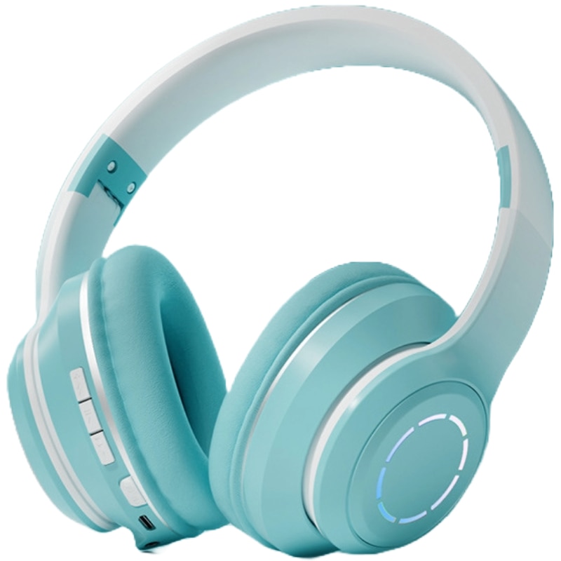 Casti wireless pliabile si ajustabile, iluminate RGB, i4FIT®, Bluetooth 5.0, EDR, Cablu AUX, Sunet Stereo si microfon, Verde