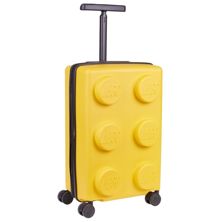 Куфар LEGO, Signature Model, 4 двойни колела с въртене на 360°, телескопична дръжка, фигура, 35,5 x 56 x 23 cm, полипропилен, жълт