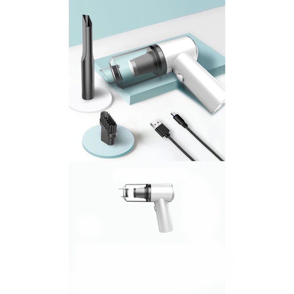 Mini aspirator QT147, pentru casa si masina, 120W, 6000Pa